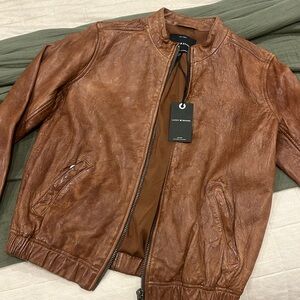 NWT Lucky Brand brown leather jacket